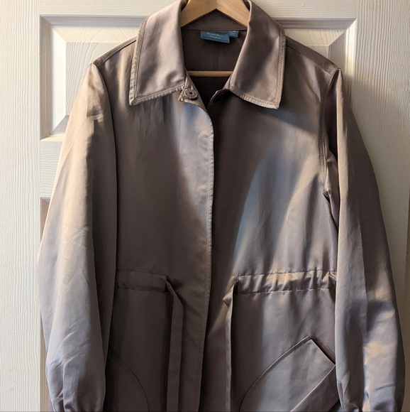 Belted Vera Wang Champagne Satin Coat Early 2000s Designer - Picture 2 of 4